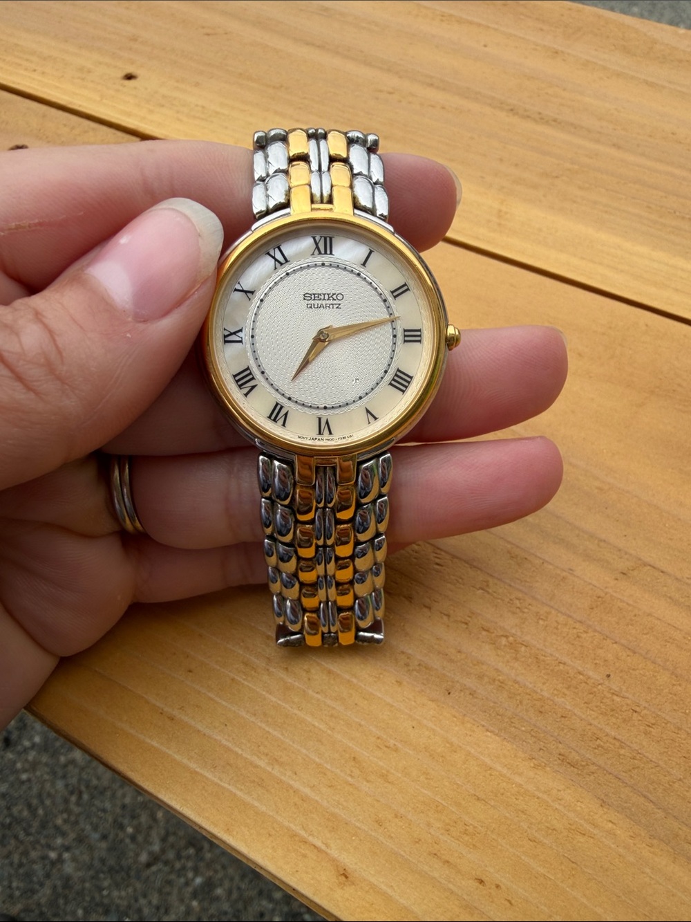 Seiko Two-Tone Gold and Silver Roman Dial Dress Watch